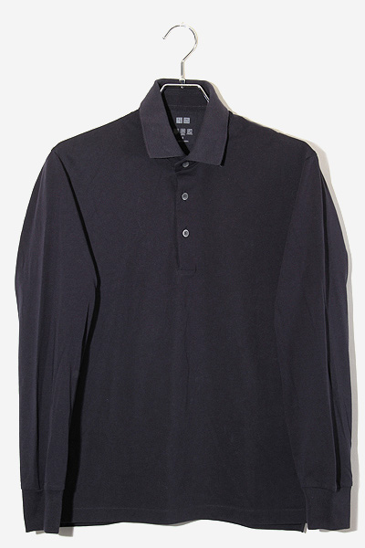UNIQLO ユニクロ エアリズムUVカットポロシャツ 長袖 S NAVY