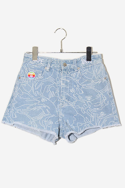 Aape by A BATHING APE アベイシングエイプ Print Denim Pants Shorts