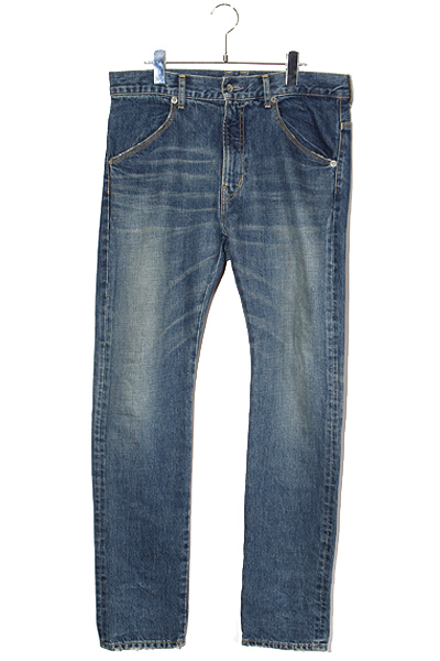 【中古】CVTVLIST カタリスト USED加工 プリント デニムパンツ 0 INDIGO インディゴ 日本製 /● メンズ CVTVLIST カタリスト USED加工 プリント デニムパンツ 0 INDIGO