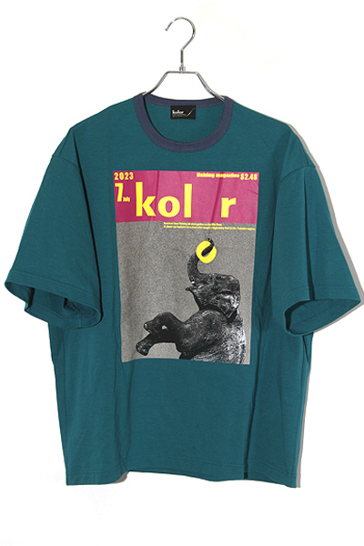 2023AW kolor カラー 度詰ハード天竺Tシャツ（ELEPHANT) エレファント 