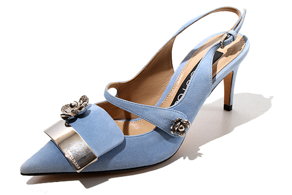 セルジオロッシ バックストラップパンプス セルジオロッシ 白ステッチ