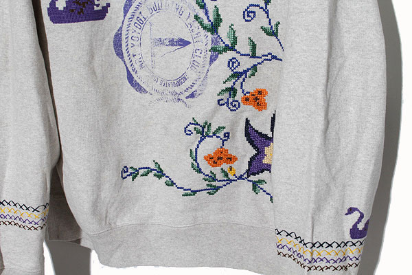 2024SS KHOKI コッキ Cross-Stitch Sweat Shirt クロスステッチ