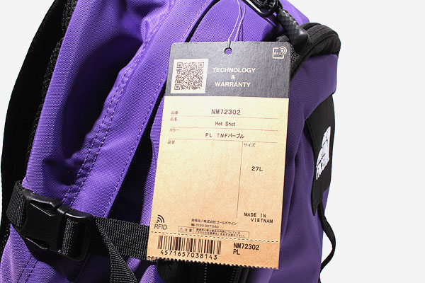 未使用品 THE NORTH FACE ザノースフェイス HOT SHOT ホットショット バックパック リュック 27L purple パープル NM72302 /◆ メンズ レディース