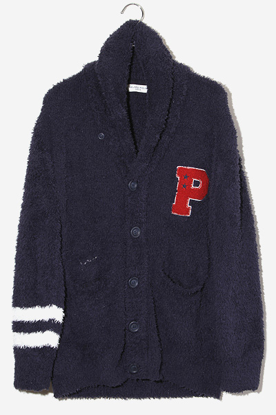 新品 GELATO PIQUE HOMME サガラ刺繍 ワンポイントボーダーショールカーディガン＆パンツセット トリコロール メンズ gelato pique homme サガラ刺繍ガウン