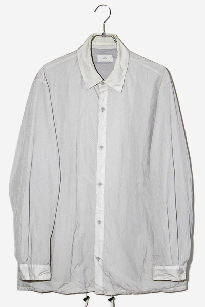 【中古】ATON エイトン HAND DYED NYLON SHIRT JACKET ナイロン シャツ ジャケット 4 GRAY グレー JKAGSW0704 /◆ ATON エイトン HAND DYED NYLON SHIRT JACKET ナイロン シャツ