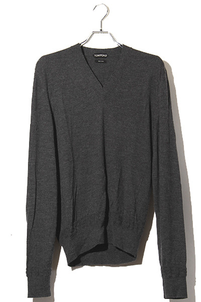 TOM FORD トムフォード カシミヤシルク Vネック ニットセーター 48 TOM FORD トムフォード カシミヤシルク Vネック ニットセーター 48