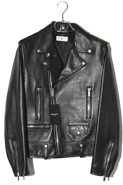 未使用品 SAINT LAURENT PARIS サンローラン パリ L01 ラムレザー 羊革 