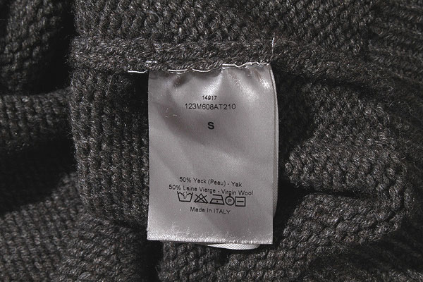 DIOR ディオール ケーブル編み ヤク ウール クルーネック ニット  