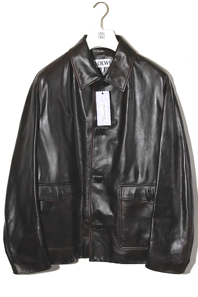 未使用品 LOEWE ロエベ アナグラム レザージャケット ブルゾン 50