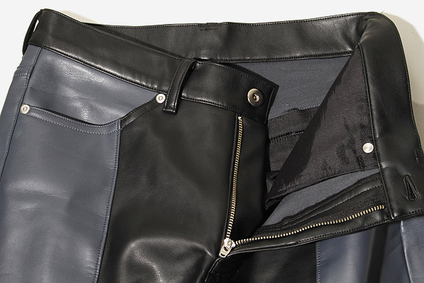 AVALONE アヴァロン 2 TONE LEATHER PANTS バイカラー フェイク