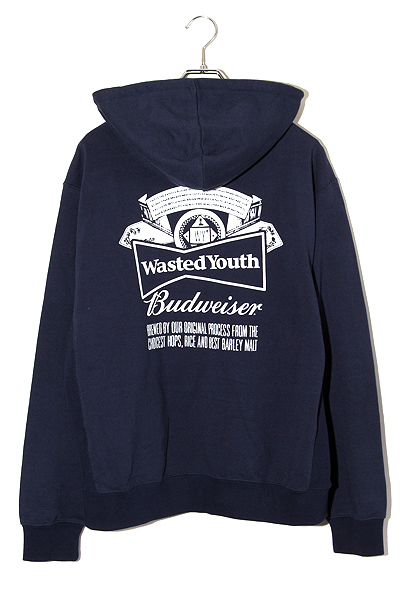 wastedyouth×budweiserコラボパーカー 2023AW Wasted youth × Budweiser ウェイステッドユース バドワイザー