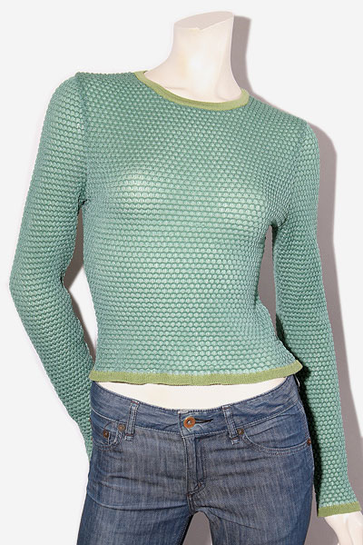 【中古】LEINWANDE ラインヴァンド Bubble Knitted Top バブル ニット トップス F GREEN グリーン 0222010502 /◆☆ LEINWANDE ラインヴァンド Bubble Knitted Top バブル ニット トップス