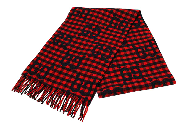 中古】GUCCI グッチ GG JACQUARD WOOL SCARF GG ジャガード ウール