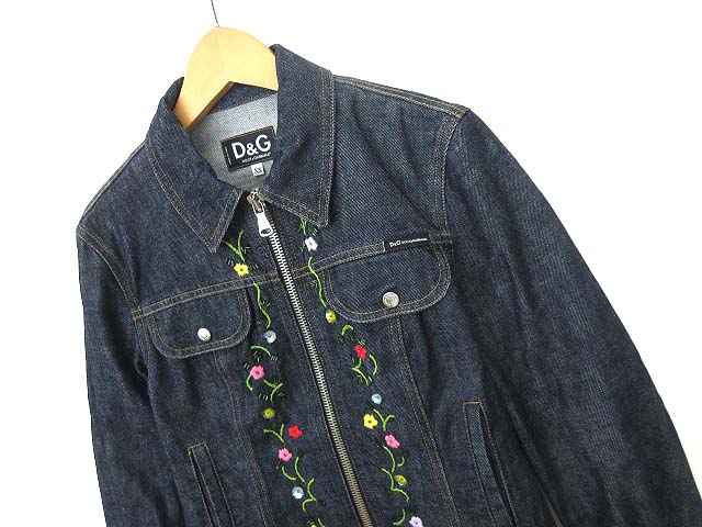 DOLCE & GABBANA デニムジャケット 花刺繍