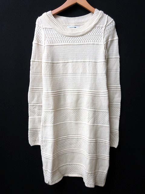 ラコステ Lacoste ワンピース ニット 長袖 ウール カシミヤ混 アイボリー 34 Ca11 1013 レディース 006 ベクトルパーク