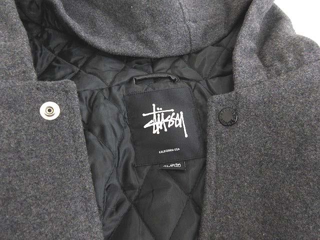 ステューシー STUSSY スタジャン 中綿 フェイクレザー切替 ワッペン  