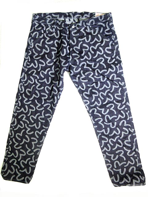 エヴィス EVISU カモメ 総柄 デニム パンツ ボタンフライ lot.5500 