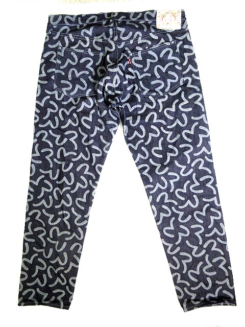 エヴィス EVISU カモメ 総柄 デニム パンツ ボタンフライ lot.5500 