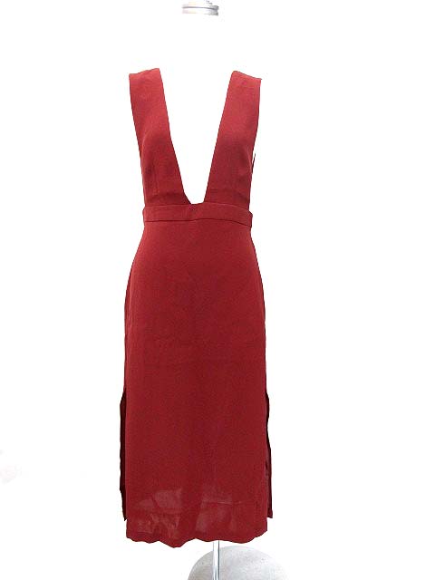 フォーエバー21 Forever21 ジャンパースカート ロング サイドスリット Size S ワインレッド 0117 レディース 006 ベクトルパーク