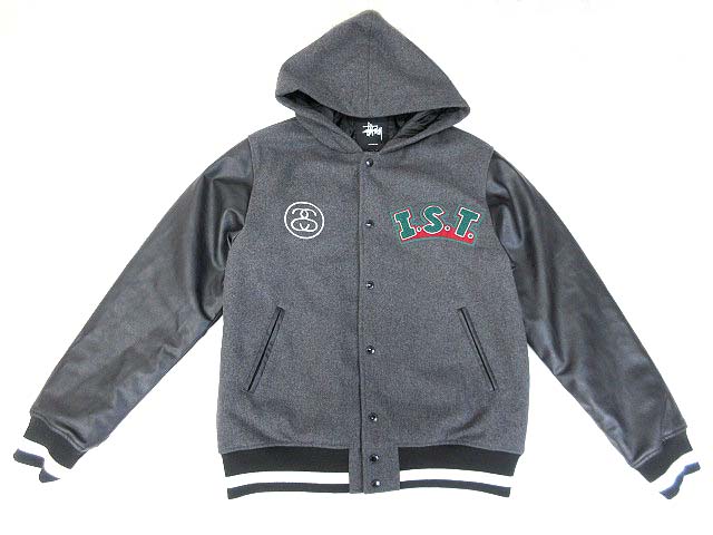 ステューシー STUSSY スタジャン 中綿 フェイクレザー切替 ワッペン 