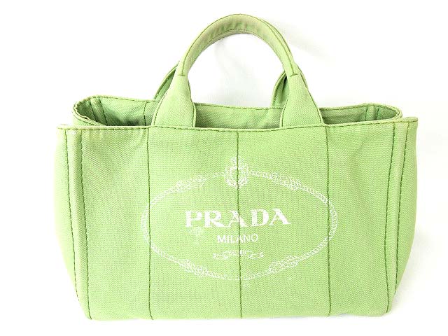 プラダ PRADA カナパ トートバッグ キャンバス MELA B1872B ライム 