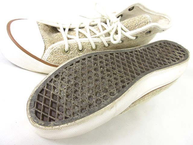 バンズ Vans スニーカー ハイカット インヒール ツイード調 Size 25 0cm ベージュ 0327 レディース 006 ベクトルパーク