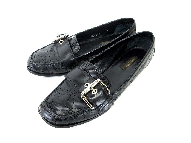 ルイヴィトン LOUIS VUITTON ローファー レザー ベルト パンチング  