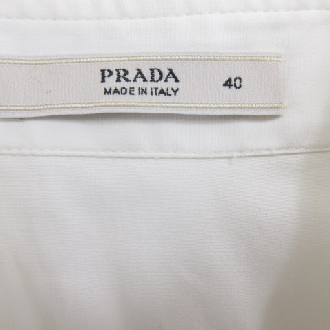 未使用品 プラダ PRADA DNA562 シャツ 長袖 ストレッチ 白 ホワイト 40 