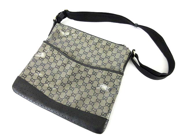 グッチ GUCCI ショルダーバッグ クリスタルGG コーティングキャンバス 