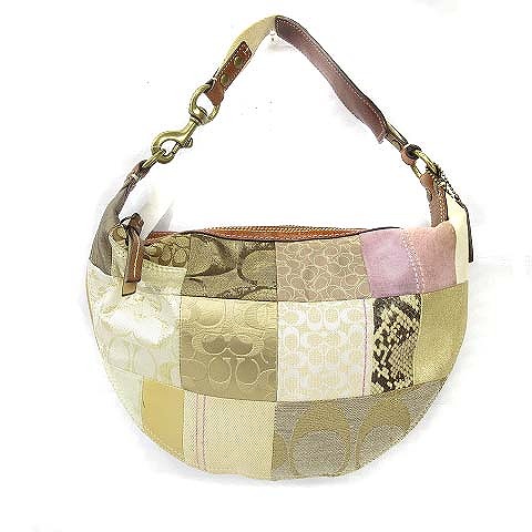 美品　コーチ　s3 キャンバス　シグネチャー　パッチワーク　ワンショルダーバッグ 三越伊勢丹限定商品】タビー ショルダー バッグ 26