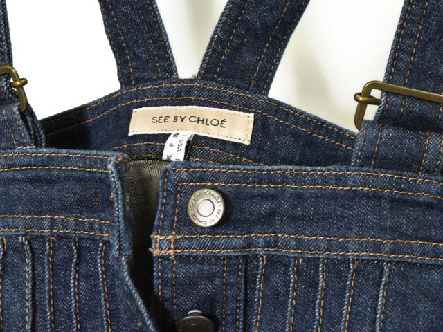 シーバイクロエ SEE BY CHLOE サロペット デニム スカート インディゴ 