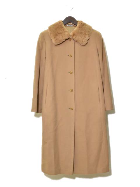 セルッチオ CERCHIO コート カシミヤ × ウール ロング丈 ファー付き 