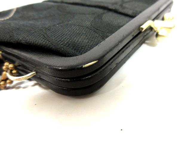 コーチ黒いがま口… 美品】大人気 入手困難 COACH コーチ がま口 キスロック レザー
