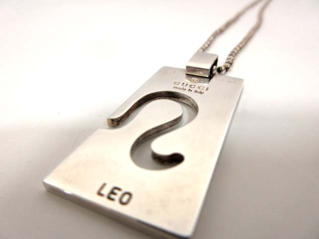 グッチ GUCCI ネックレス プレート 星座 しし座 Leo シルバー 925 010  