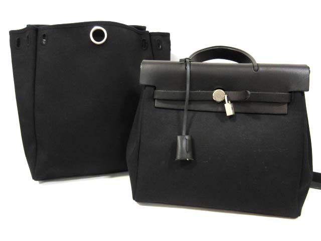 エルメス エールバッグ アドPM バックパック ブラック レザー リュック