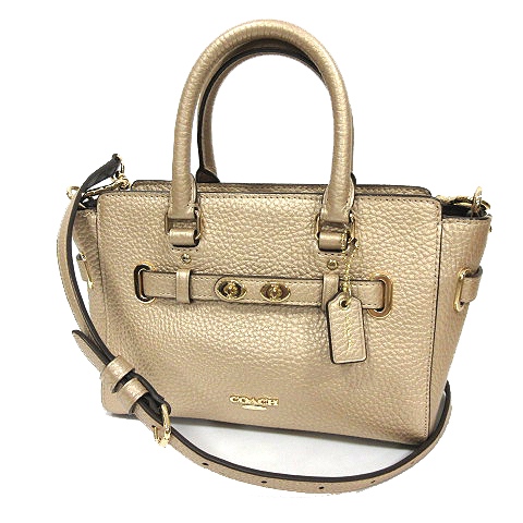 コーチ COACH 2way ショルダー ハンド バッグ バブル レザー ミニ 