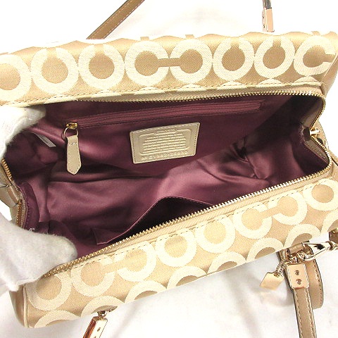 コーチ COACH ハンドバッグ 25638 マディソン オプアート サッチェル スモール マデリン イースト ナイロン×レザー 黒 美品 バッグ コーチ COACH 25638 ショルダー ハンド バッグ 2WAY マディソン