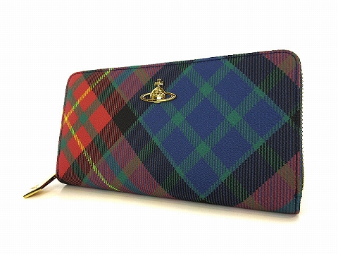 ヴィヴィアンウエストウッド Vivienne Westwood 5140V126V ダービー ラウンドファスナー タータンチェック 長財布 マルチカラー レディース ☆AA★ レディース
