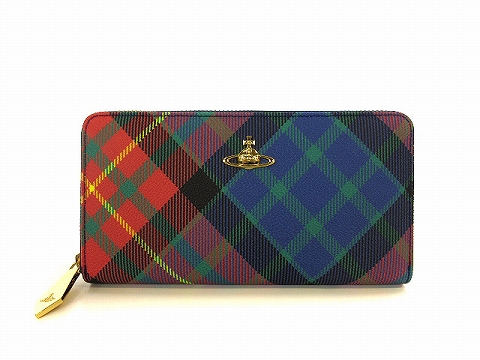 ヴィヴィアンウエストウッド Vivienne Westwood 5140V126V ダービー ラウンドファスナー タータンチェック 長財布 マルチカラー レディース ☆AA★ レディース