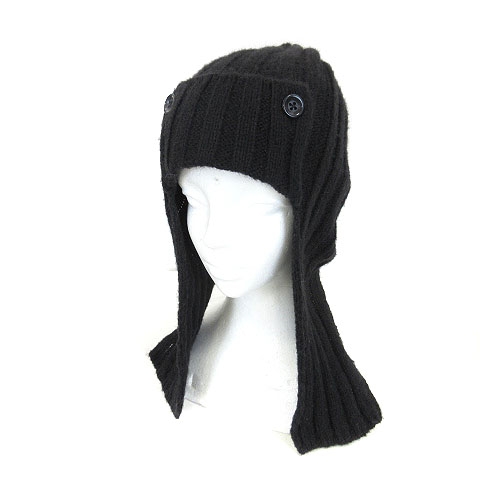 キャピタル kapital ニットキャップ ニット帽 ウール 黒 レディース 