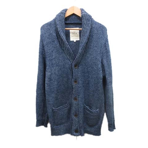 イッカ Ikka カーディガン ショールカラー ニット カットソー Xl 紺