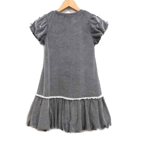 ポンポネット Pomponette ワンピース 半袖 バルーンスカート リボン レース 140 グレー 32 キッズ 012 ベクトルパーク