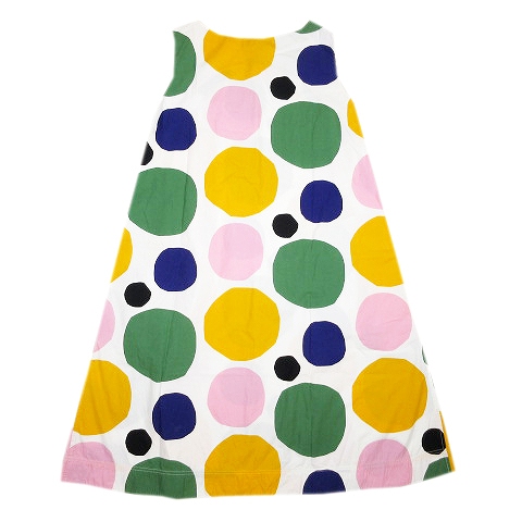 ユニクロ マリメッコ Uniqlo Marimekko ノースリーブ ワンピース ハーフ 膝丈 ドット 水玉 S マルチカラー 2 レディース 012 ベクトルパーク