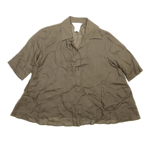 マックスマーラ Max Mara 白タグ スキッパーシャツ ブラウス 七分袖 リボン カットソー ダークブラウン 19 7 レディース 012 ベクトルパーク マックスマーラ Max Mara 白タグ スキッパーシャツ ブラウス 七分袖 リボン カットソー ダークブラウン 19 7 レディース 012 ベクトルパーク