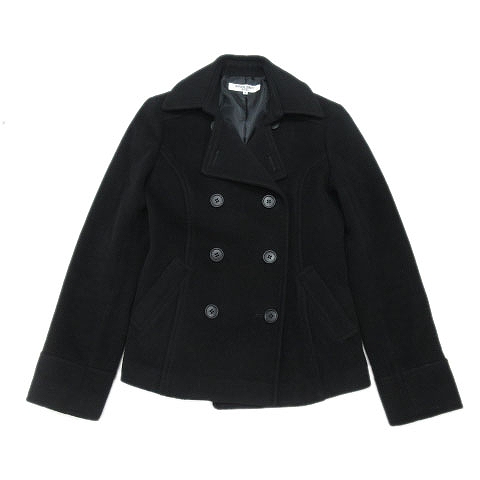 ナチュラルビューティーベーシック Natural Beauty Basic Pコート ピーコート アンゴラ ブレンド ハーフ ジャケット ブルゾン M 黒 ブラック 10 10 レディース 012 ベクトルパーク