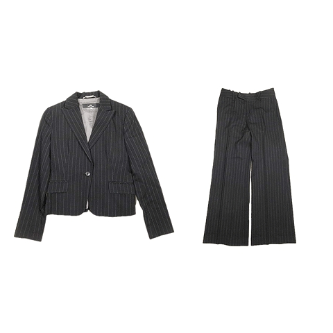 イネド Ined スーツ セットアップ ストライプ テーラードジャケット ワイドパンツ スラックス 7 黒 ブラック 9 10 レディース 012 ベクトルパーク