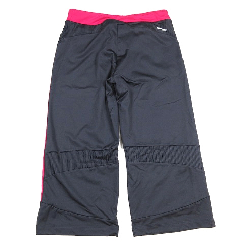 アディダス Adidas Climacool ワイド クロップド パンツ ストレッチ ジャージ素材 スポーツウェア M チャコール ピンク レディース 012 ベクトルパーク