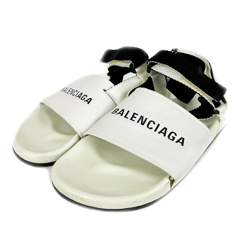 バレンシアガ Balenciaga Wawf5 スポーツサンダル ベルクロストラップ ロゴ レザー シューズ 43 白 ホワイト P53 メンズ 012 ベクトルパーク