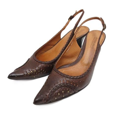 ジョニーモーク Johnny Moke パンプス サンダル レザー パンチング バックストラップ シューズ 36 茶 ブラウン 25 レディース 012 ベクトルパーク ジョニーモーク Johnny Moke パンプス サンダル レザー パンチング バックストラップ シューズ 36 茶 ブラウン 25 レディース 012 ベクトルパーク