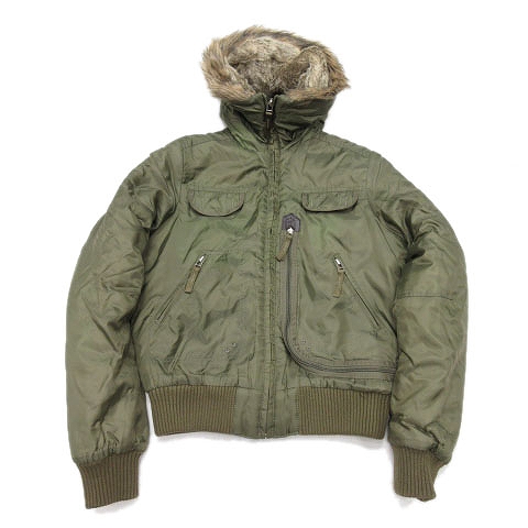 ザラ トラファルック Zara Trafaluc Ski 中綿 ジャケット ブルゾン フェイクファー コート S カーキ 12 12 レディース 012 ベクトルパーク